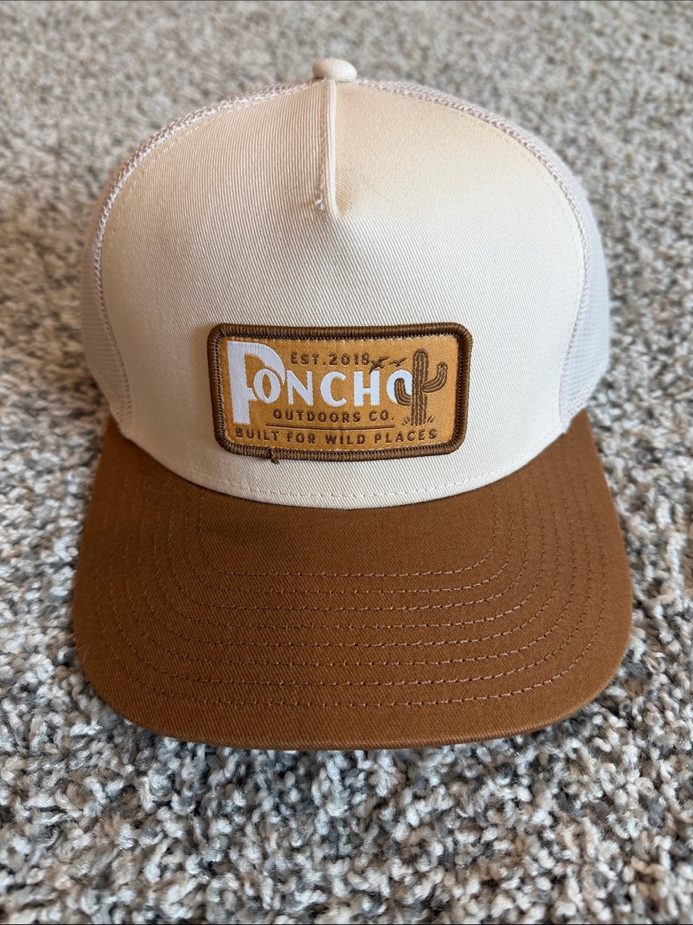 Poncho Outdoors Co. Two-Tone Brown & Cream Trucker Hat